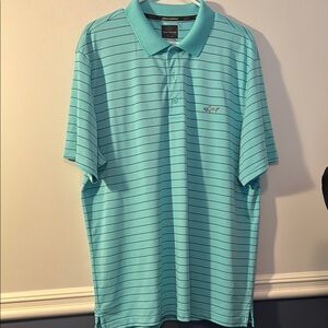 Greg Norman Collection Blue Polo Classic Striped Shirt